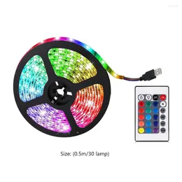 Remsor LED DIY Strip Light Justerbar ljusstyrka Bluetooth-kompatibel TV-bakgrund Belysning Tejp App Remote Control Party Car Lamp