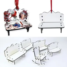 2023 Sublimation Christmas Decorations MDF Memorial Bench for Desk Decoration Personalized Gloss White Blank Hardboard Love Bench NEW