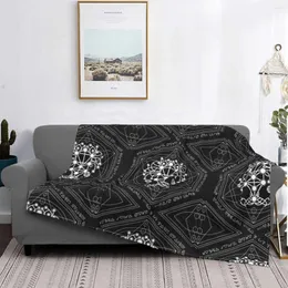 البطانيات kabbalah شجرة الحياة الهندسة المقدسة زخرفة السجاد سرير بطانية تغطي الفانيلا الفاخرة