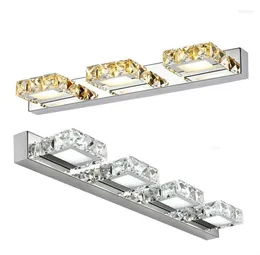 Wall Lamp CHUSUKRU Square Crystal Mirror 16/32/46/62cm Long Champagne/White LED Light IC Driver 110/220v Bathroom