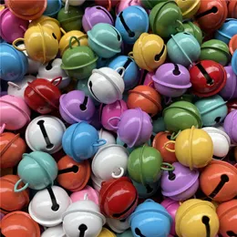 22mm Colorful Charms Christmas Bells Beads Jingle Bells Party Xmas Tree Decoration Pendants DIY Crafts Handmade Jewelry Decor Metal Ring Keychain Accessories