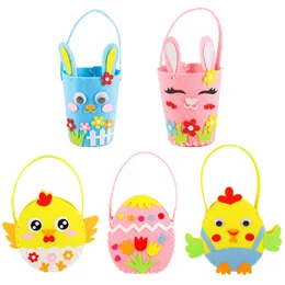 Outras festa festiva suprimentos diy cesto de ovo de páscoa feliz animal fofo de coelho bolsas de doces de biscoito material artesanal infantil brinquedos artesanato 220922