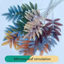 Dekorativa blommor Simulerade binära mimosa bröllopshall bakgrund blommor arrangemang dekoration falsk scen vägguide rad plast