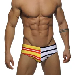 Herren Bademode Sexy Gestreifte Badehose Männer Niedrige Taille Strandbadebekleidung Schnell Trocken Badeanzug Mode Männlich Pad Push Up Badeanzug Männer J220913