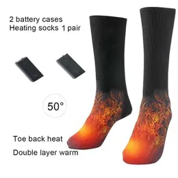 Men's Socks 1Pair Electric Heated Battery Powered Thermal Cotton Winter Cold Weather Foot Warmer For Hiking Hunting Ice Fishing Y2209