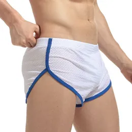 Мужские купальники сексуальные мужские стороны разделить шорты для бега спортивные беговые беговые брюшные брюки.
