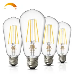 Bulbi di Edison a LED vintage dimmeble 60 watt equivalente E26 Sostituzione della luce a incandescenza 800lm Alta luminosità 2700K ST58 Luci di filamento antico Bulbi ETL elencate
