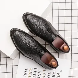 Men's Derby Shoes Dress Shoes Crocodile Pattern Engraving Wingtip Lace-Up Fashion Business Casual Wedding Everyday US6.5-US11