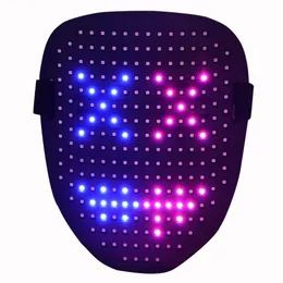 2022 Halloween Led Mask Luminous Mask 25 Dynamische foto's 25 Still Picturess Face Changing Induction Party Dance Bar Sfeer Props Wly935