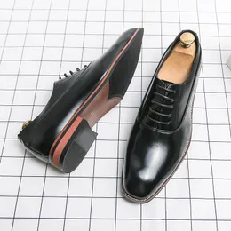 Oxford Color Solid Elegant Shoes Men Men Pu Классическая двухступенчатая кружева удобная бизнес-случайная свадьба ежедневно 42