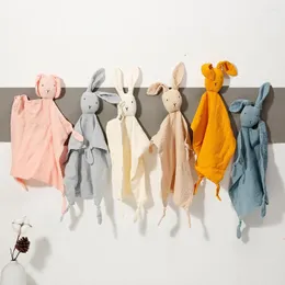 Hårtillbehör Muslin Baby Comporter Soft Cotton Bibbs Handdukar Söta sovande soothe leksaker för födda dockor barn