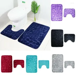 Teppiche 2pcs/Set Badezimmer Toiletten Teppichmatte Nicht-Slip zus￤tzlicher Sauggriff mit Gummi-R￼cken-Trichter Kopfsteinpflaster-Bad Anti-Rutsch-Teppich