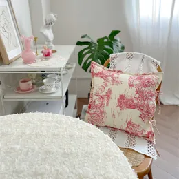 Novo travesseiro decorativo transfronteiriço de algodão retrô estilo Rui fronha decoração de sala de estar