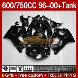 Fairings & Tank For SUZUKI SRAD GSXR 600 750 CC 600CC 750CC 96-00 Body 156No.0 GSXR750 GSXR-600 GSXR600 96 97 98 99 00 GSX-R750 1996 1997 1998 1999 2000 Fairing Glossy Black