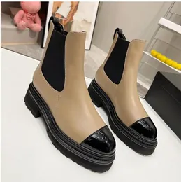 2022Short Boots Chelsea Boots Top Designer Women's Luxury Fashion Leather Color Matching Rhombic Elastic Sleeve Flat Hool Roman Knight Winter Autumn