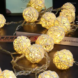 Dizeler 5m 5cm Rattan Ball Led Christams Işıkları Kapalı Düğün Cristmas Yıl Dekorasyon Peri Dize Luces de Navidad