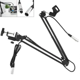 CY-35 Adjustable 31.5&quot /80cm Studio Recording Microphone Arm Stand with Microphone Clip Table Mounting Clamp 2.5m XRL Audio Cable