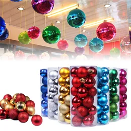 Noel dekorasyonları 24 adet Merry Ball 3/4cm Noel Ağacı Süsleme Kolye Asma Parti Ev Dekorasyonu Yeni Yıl Hediyesi 2022 Bolas de Navidad Y2209