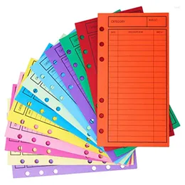 Geschenkpapier, PPYY-12 Budget-Umschläge, Karten-Geldumschlagsystem, Sparen Sie Geld, verschiedene Farben, vertikales Layout und Perforation