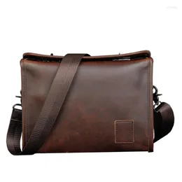 Briefcases 2022 Summer Men's Korean Style Fashion Business Casual Pu Leather Bag 10 Inch Shoulder Crossbody Office Notebook Bolso Cuero
