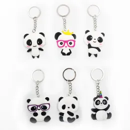 6 Styles Panda Bierek Pvc silikonowy kreskówka wisiorek kreatywny Creative Prezent Keyring RRB15684