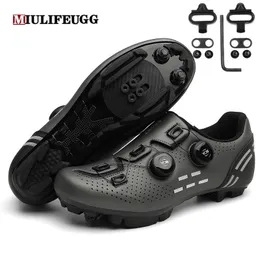 Sapatos de segurança MTB Ciclismo Homem Men de bicicleta de velocidade de travamento automático Racing Women Women Bicycle Cleat Mountain Spd Clits Footwear 220922