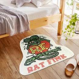 Mattor Japan Rat Fink Home Carpet Rug Bedroom Ratfink Mat Tapis Caroset Flanell Hall Anti-Slip Tappeto For Living Room