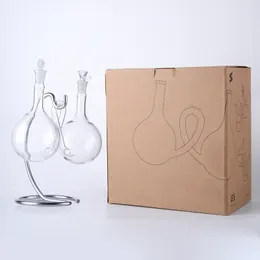 Bong a cascata Infinity unici Bong riciclatori interni Narghilè Stile doppia sfera Tubi per fumatori Recipiente per acqua a gravità universale Dab Rigs petroliferi con confezione regalo con ciotola da 14 mm