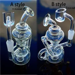 Mini Oil Rigs hookahs Shisha Recycler Dab bong Smoking Glass Water pipes Chicha Beaker base with 10mm banger