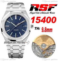 RSF 41 1540 A3120 Automatik-Herrenuhr, blaues Textur-Zifferblatt, Strichmarkierungen, Edelstahlarmband, 2022 Super Edition, Pureitme C3