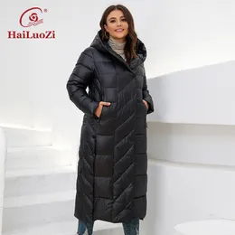 نساء S Plus Size Outerwear Coats Hailuozi Winter Jackets Mid Lengity غطاء محرك السيارة الدافئ حزام دافئ حزام كلاسيكي عارض