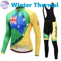 2024 Pro Mens Australia Winter Cycling Jersey Set Long Sleeve Mountain Bike Cycling Clothing ScoreableMTB自転車服ウェアスーツB35