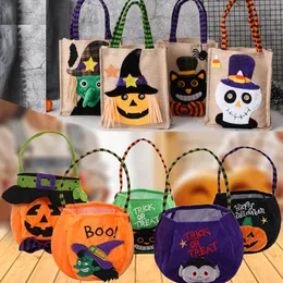 Multi Style Kids Candy Bag Happy Halloween Candy Bags Festive Party Supplies Trick or Treat Sack Bags Smile Pumpkin Bag Funny Cute Candy Handbag