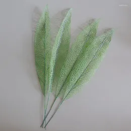 장식용 꽃 1 / 3 5 10pcs 시뮬레이션 된 잎 삼나무 피닉스 꼬리 해바라기 철 플라스틱 녹색 식물 가정 장식 식물