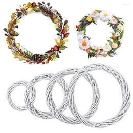 Kwiaty dekoracyjne 10-30 cm świąteczne pierścień rattanu białe wieńce ślubne girland wiszący wieńc