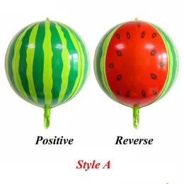 Party Decoration 1pcs Watermelon Helium Ballons Baby Shower Birthday Decor Supplies 4d 22 tum Summer Fruit Them Globos Kid Toys Dro Dhril