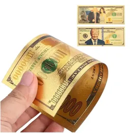 10 miljarder hantverk Trump 24K Gold Plated Dollars Antik pl￤terade minnesnoter presenter Insamling Realistisk souvenir Fake Money Coin FY4283 GC0923