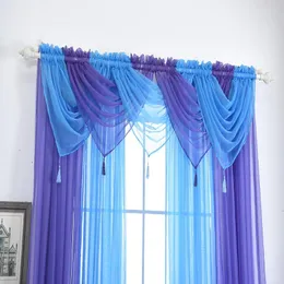 Cortina 45 45cm Cortinas curtas Swags para a cozinha Valance Pelmet Voile Swag Sala da sala do quarto Plegas da janela da porta