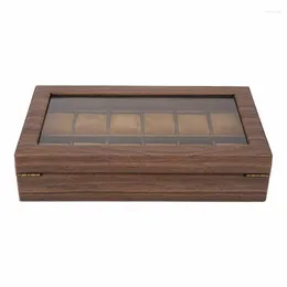 ウォッチボックスはケースボックスの木製穀物穀物非変形保護ギフト柔らかい大きな窓とストレージ用