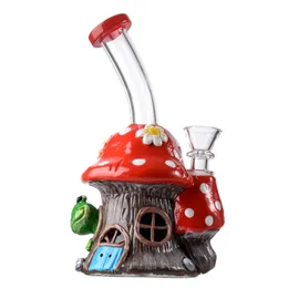 3D Glass Hand Made Hookahs Uniqe Halloween Style Beaker Bong 14mm Female Joint Oil Dab Rigs Showerhead Percolator Water Pipes Mushroom Glass Bongs With Bowl