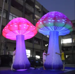 Party Activities 3M 4M Full Printing Colored Giant Inflatable Mushroom Decors with Air Blower for Theme Park