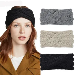 Fascia per capelli incrociata lavorata a maglia Moda caldo inverno Tessuto Fasce elastiche Donna Ragazza Carino orecchio intrecciato Turbante caldo Fascia per la testa RRB15716