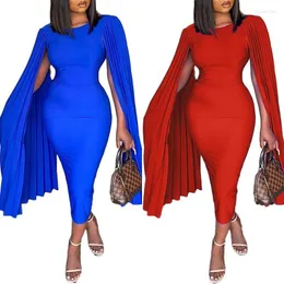 Casual Dresses African For Women Party Christmas Dress Winter Sexig lång kappa ärmar Bodycon Office Ladies Robe Femme Vestidos