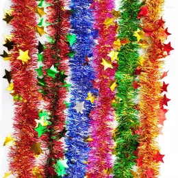 Christmas Decorations 2m Glitter Tinsel Garland Colorful Tree Bar Decor Ornament Garlands For Wedding Party Supplies Home Xmas