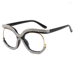 Óculos de sol Quadrões de óculos ópticos quadrados retro homens Mulheres Crystal Luxury lente claro lentes óculos de moldura Eyewear espeujuos