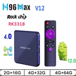 SMART H96 MAX V12 TV Box Android 12.0 RK3318 16G 4G 64G 4K 2,4G 5.0G WIFI BT4 Media Player vs V11 x96 HK1