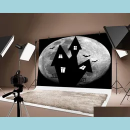 Party Decoration Thin Festival Decor Creative Castle Moon Printed Backdrop Po Pograph Halloween Drop Delivery 2021 Home Garden Festiv Dh1Gq