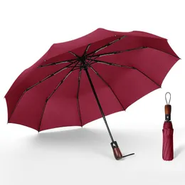 المظلات المشمسة الممطرة التلقائي ثلاثة أضعاف المظلة المظلة النساء الرجال المحمولة السفر العالمي للسيارة trunk bumbershoot th0468