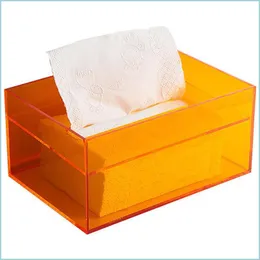 Tissue Boxes Napkins Modern Acrylic Box Holder Napkin Dispenser Wipe Case Kitchen Storage Desktop Organizer Home Drop Delivery 2021 Dhnqx