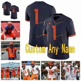 SJ NCAA College Jerseys Illinois Fighting Illini 18 Brandon Peters Reggie Corbin 21 Ra'Von Bonner 25 Dre Brown 26 Mike Epstein Custom Football